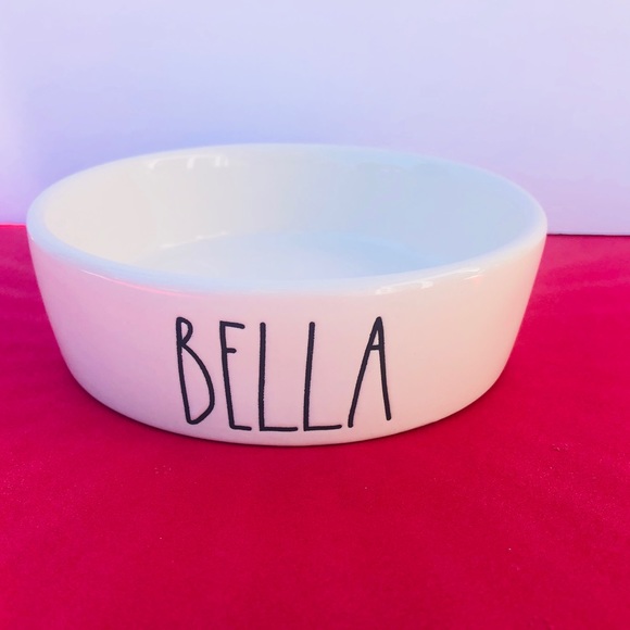 rae dunn bella dog bowl